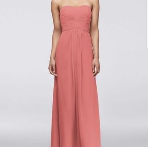 New David's Bridal  bridesmaids dress size 12 guava color